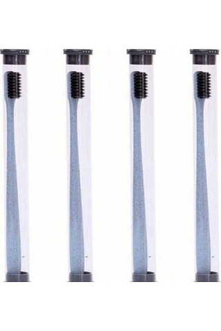 Flybuy Yumuşak Taşınabilir Takım Seyahat Samanı Pvc Mavi Kömür Kıllı Kasa Fırçası Fırçası Fırçası Diş Diş Diş Cm Buğday Başlığı Bambu Ambalaj Adet 4 18 / Gh