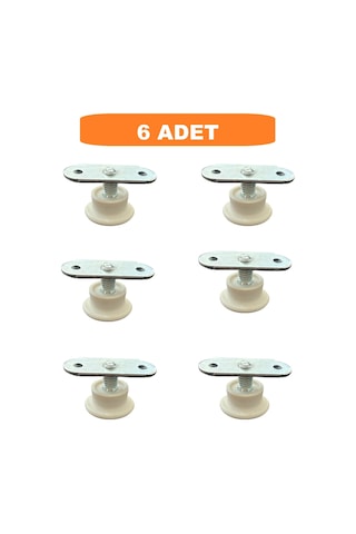 Homdep Masa Sandalye Dolap Sehpa Ayarlanabilir Yükseltme Ayağı M8 Beyaz Rotil Ayak 6 Adet Beyaz