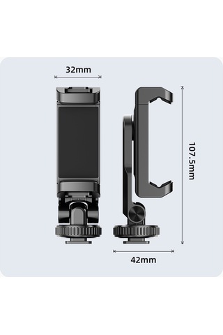 Kangvka Plastik Telefon Tutucu 360 Derece Döner 2 Soğuk Ayaklı 60-90mm Genişlik Siyah