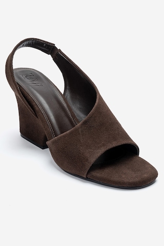 Luvishoes Zyra Kahverengi Süet Kadın Dolgu Topuklu Ayakkabı