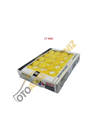 A Kalite Mefsa Bijon Kapağı Düz 17 Mm Sarı 20 Li Set