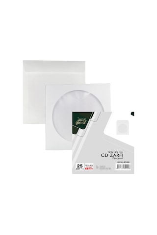 Gen-Of Pencereli CD Zarfı Beyaz 80 gr 500 lü Tutkallı