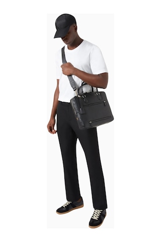 Montroi Suede Briefcase Siyah Şık Ve Fonksiyonel Iş Çantası Evrak Çantası