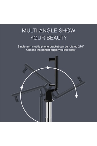Teltree K07 Kablosuz Kumandalı Seyahat İçin Taşınabilir 270 Dönebilen Selfie Çubuğu Ve Tripod Seti - Android/ios Uyumlu
