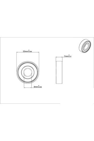 608 Zz Minyatür Rulman 8x22x7 Mm 10 Adet