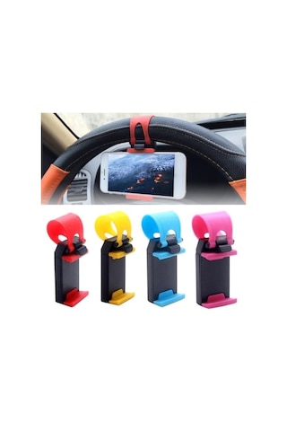 Jms Güçlü Taşıma Kapasitesi Profesyonel Evrensel Araç Direksiyon Cep Telefon Tutucu Sarı