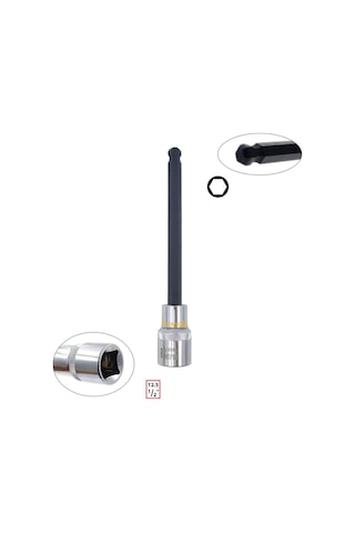 Ceta Form 1/2 8 Mm Ekstra Uzun Tip Topbaşlı Allen Uçlu Lokma C28s-hb08xl