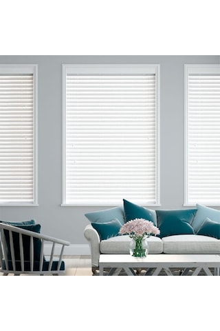 Ahşap Jaluzi Stor Perde Polywood 50 Mm Beyaz