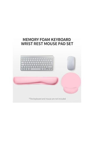 Geeksen Bilgisayar El Desteği Ve Mouse Pad Seti - Hafızalı Köpük, Ergonomik Tasarım, Kaymaz Taban, Gül Kırmızı