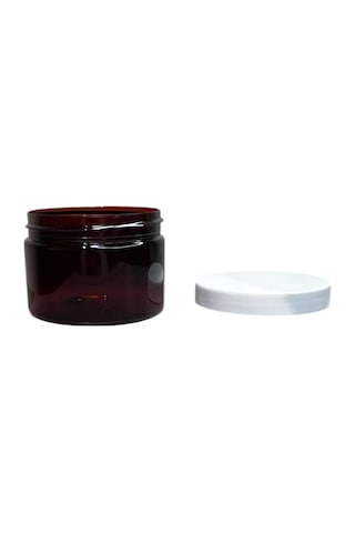 150ml Kahverengi Akrilik Plastik Krem Kavanozu Beyaz Kapaklı, 12 Adet, Krem Kavanozu, Kozmetik Kavanoz, Plastik Kavanoz