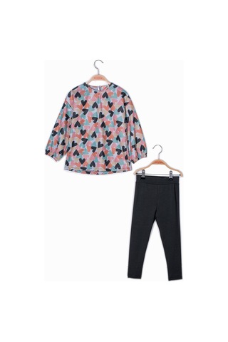 Zeyland Kız Çocuk Desenli Bluz Ve Tayt Takım-sıyah Siyah