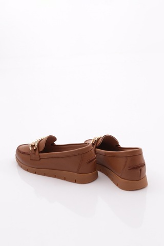 Dgn 5604-2 Kadin Aksesuarli Loafer Ayakkabi Taba Floater