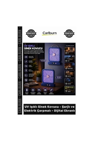Özel Üretim Sessiz Kamp Tipi Uv Işıklı Sinek Kovucu Şarjlı Elektrik Çarpmalı Dijital Ekranlı