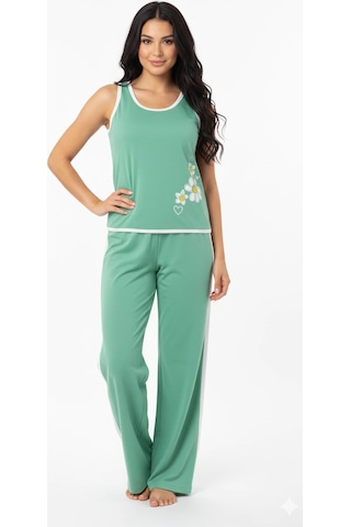 Senfoni Bayan Kolsuz Pijama Takımı 5324 Yeşil