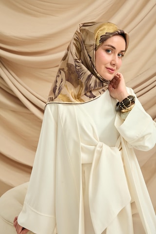 Silk Home Twill İpek Eşarp 11480-65 Vizon, Yeşil Kahve, Krem, Yeşil Bej