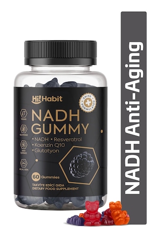 Hi Habit Nadh Gummy Q10 Ve Glutatyon İçeren Takviye 60 Adet