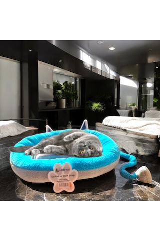 Kapella Lüks Kedi ve Köpek Yatağı Gri Kuyruklu