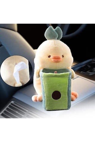 Createtech Yumuşak Ördek Peluş Oyuncak Sevimli Suntek Kutusu Çöp Araba Tp Çok Renkli