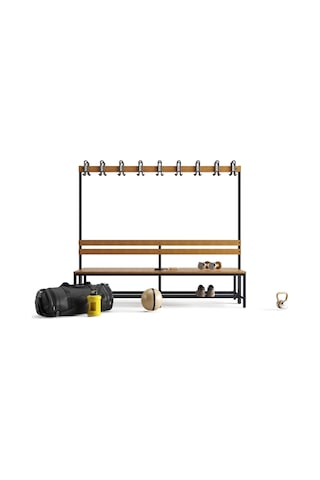 Ayakkabılıklı 6 Ayaklı Çift Taraflı Bank, 18 Kanca, 200x85x170 Cm, Spor Bankı