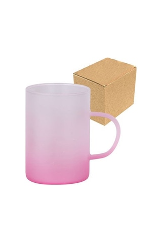 Sublimasyon Buzlu Pembe Çay Fincanı - Kutulu