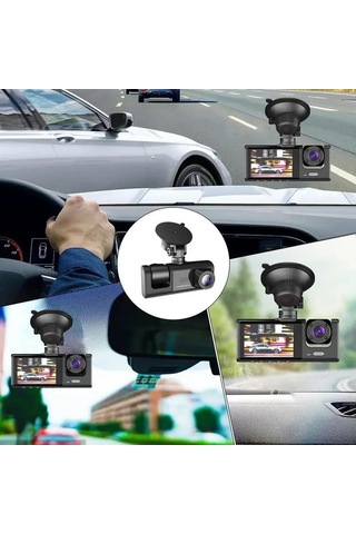 Araç Araba Kamerasi Black Box Traffic Recorder 3 Kameralı 5705