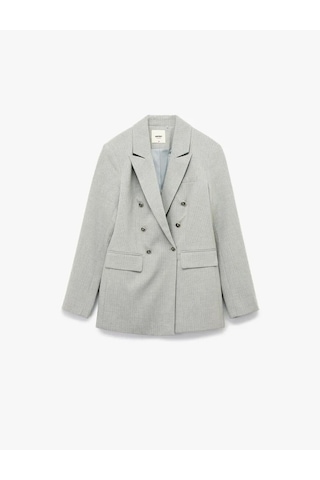 Koton Slim Fit Düğmeli Cepli Kruvaze Kadın Blazer Ceket 6wak50056uw Gri