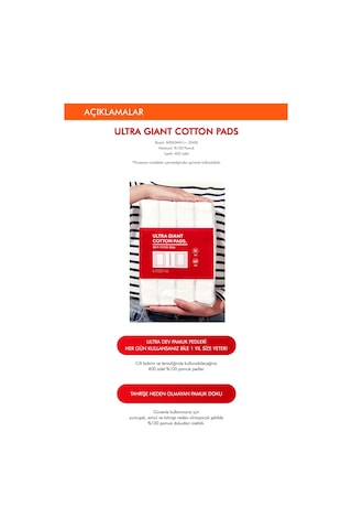 Missha Ultra Giant Cotton Pads Makyaj Temizleme Pedi 400'lü