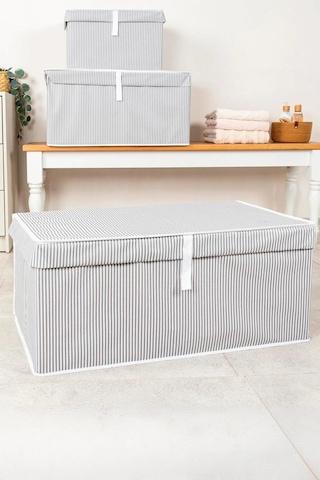 Çok Amaçlı Kutu Megaplus 70x40x30 Cm Tela Yıkanamaz Gri-beyaz