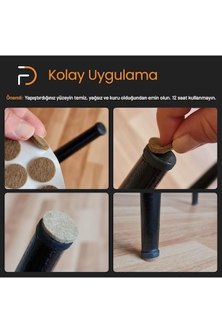 Furndiy Kendinden Yapışkanlı Kare Keçe 20 Mm X 20 Mm Siyah 40 Parça Siyah