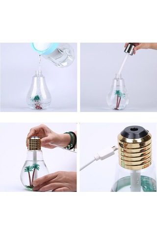 Suntek Taşınabilir 400ml Led Ampul Nemlendirici Renkli Işık