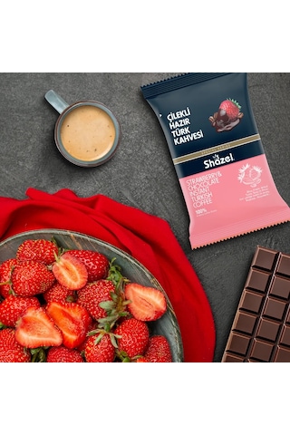 Shazel Çilek Aromalı Hazır Türk Kahvesi 100 Gr X 6 Adet Öğütülmüş