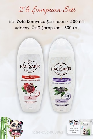 Hacı Şakir Nar 2si 1 Arada Şampuan 500 Ml, Adaçayı Şampuan 500 Ml Ve Rosıe
