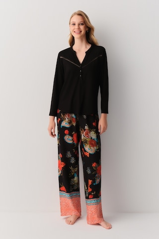 Suwen Liora Pijama Takımı Sh26120660911 Siyah Desenli