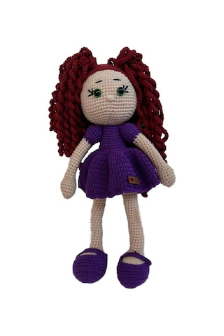 Amigurumi Organik Oyuncak-uyku Arkadaşı -örme Mor Bebek