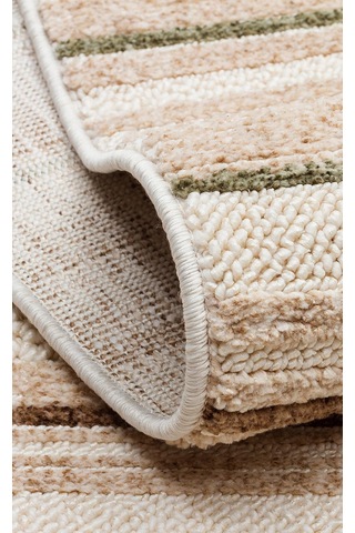 Eko Halı Joy 01 Yeşil Kahve Hav Toz Vermeyen Modern Makine Halısı