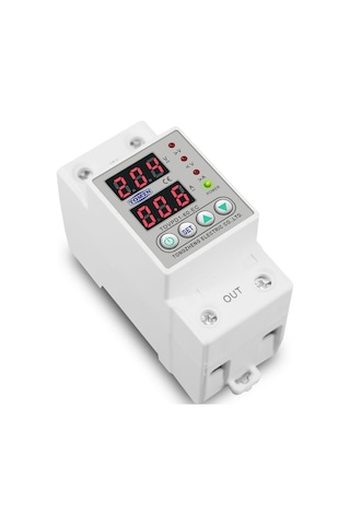 TOMZN Voltaj ve Akım Koruma Rölesi Yüksek Alçak Gerilim Yıldırım Koruyucu Monofaz 40A Elktrk Bekçisi