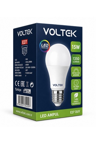 Voltek 15 Watt Led Ampul Beyaz 10'lu Paket 10 Adet