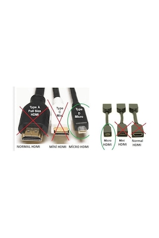 Micro Hdmi To Hdmi Kablosu 5 Metre 4776A Çevirici Kablo Mikro