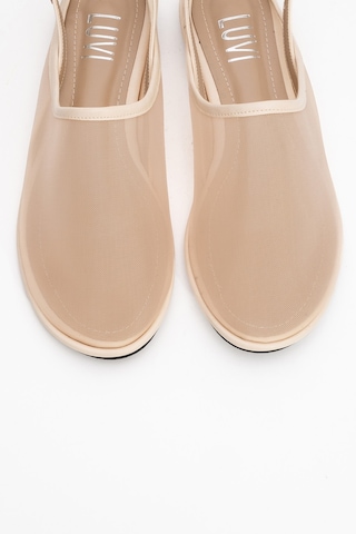 Luvishoes Luvi Shoes Shen Krem Fileli Burnu Kapalı Kadın Sandalet Krem