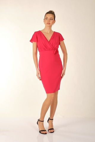 Explosion V Yaka Midi Abiye Elbise - Minimalist & Şık Eflatun