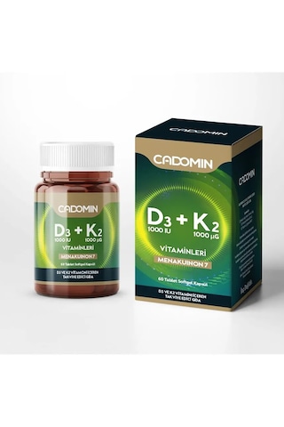 Cadomin D3+K2 Takviye Edici Gıda 60 Softjel
