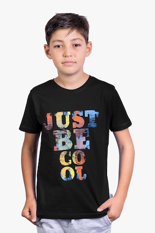Little's World Just Be Cool Çocuk Tshirt Siyah