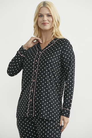 Sementa Biyeli Gömlek Model Pijama Takım - Siyah Siyah