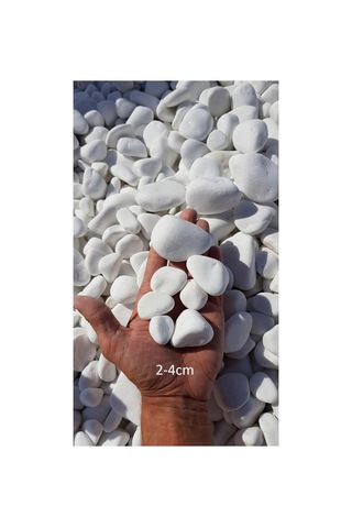 Asenya Mezar Taşı 20 Kg 2-4 Cm Beyaz Dolomit Taş Dere Çakıl Taşı Bahçe Süs Taşı Mezar Süsleme Taşı