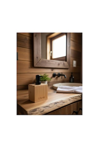 Modern Doğal Görünümlü Bambu Dikdörtgen Sıvı Sabunluk, Losyonluk,banyo Ve Mutfak Sabunluğu Doğal Bambu