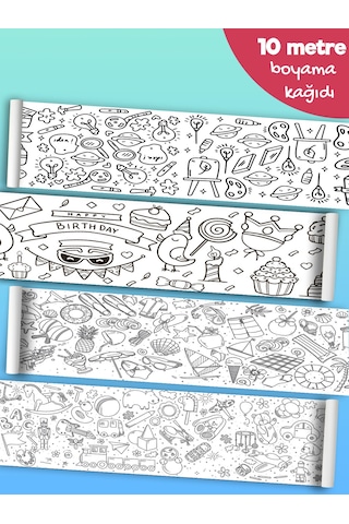 Esatoys Bebek Ve Çocuk İçin 10 Metre Rulo Boyama Kağıdı