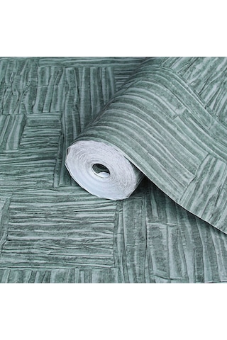 Adawall Muse Koleksiyonu- 25101-5 Petrol Yeşili Dokulu Silinebilir Nonwoven Vinil Duvar Kağıdı 1.06x15.6m Yeşil