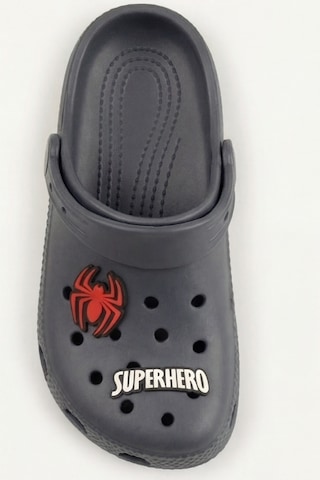 Hero-clog Macera Serisi - Koyu Gri Maske Figürlü Erkek Çocuk - Bebek Terlik Ve Sandalet: Ultra H... Antrasit - Gri