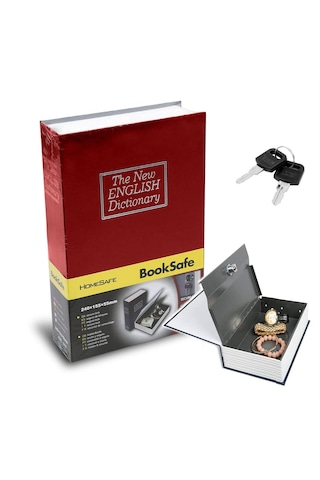 Kitap Şeklinde Bordo Büyük Boy Gizli Güvenlik Kitap Görünümlü Haz