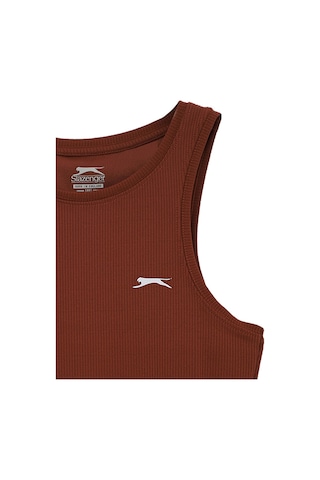 Slazenger KAIDENA IN Kadın Slim Fıt Kolsuz Kahve Tişört
